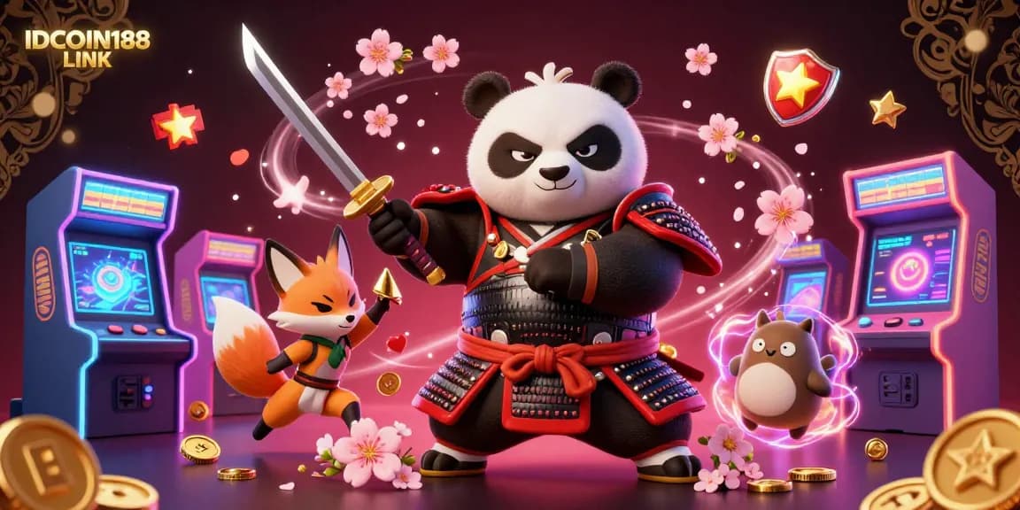 Experience thrilling gameplay with IDCOIN188 LINK featuring samurai panda and dynamic gaming elements.