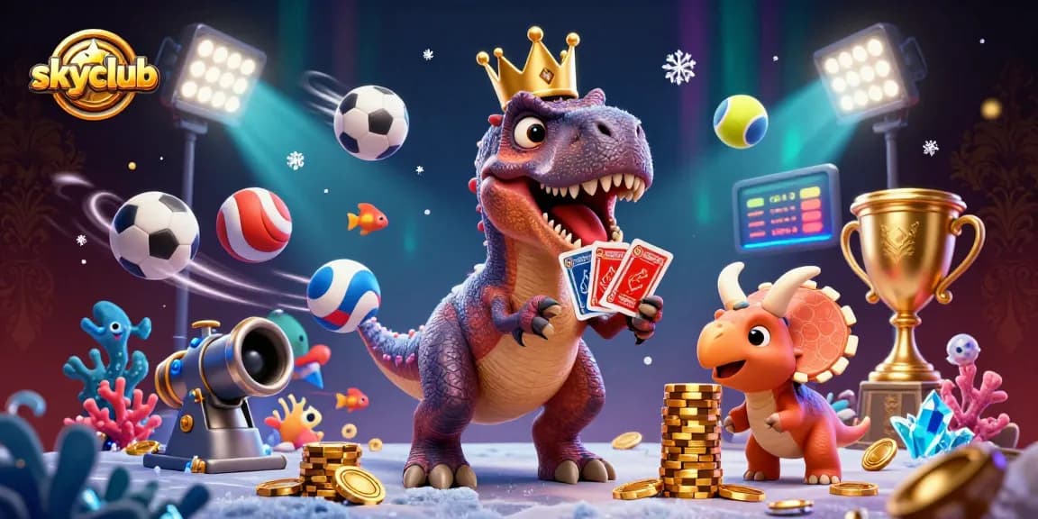 Engage in thrilling gameplay with SkyClub's vibrant fish shooting game featuring fun characters and dynamic elements.