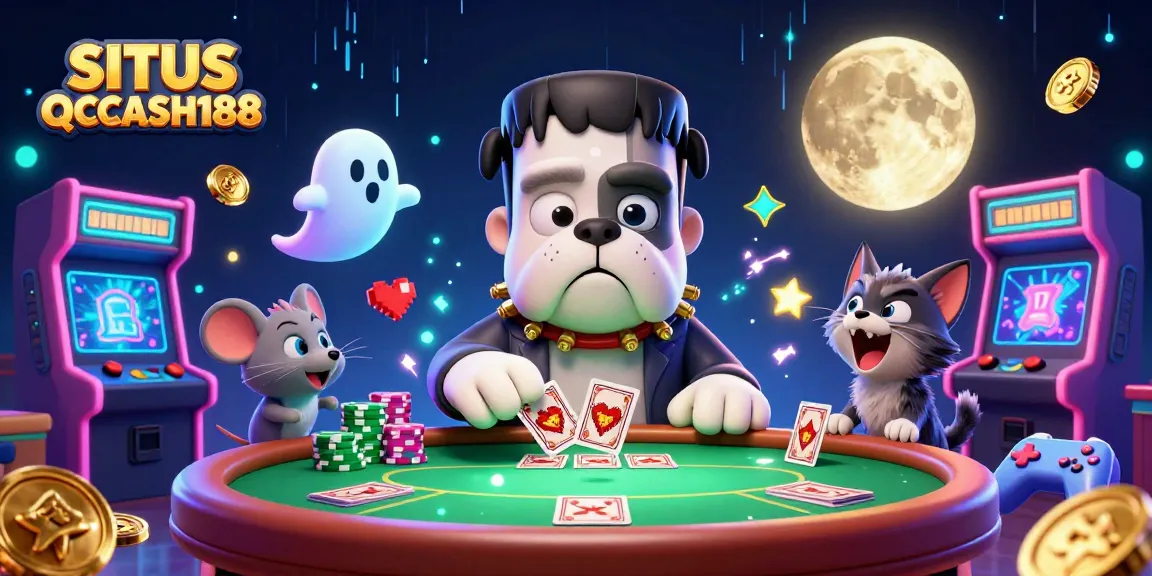 Engage with SITUS QQCASH188 and master poker with a spooky 3D cartoon scene full of action!