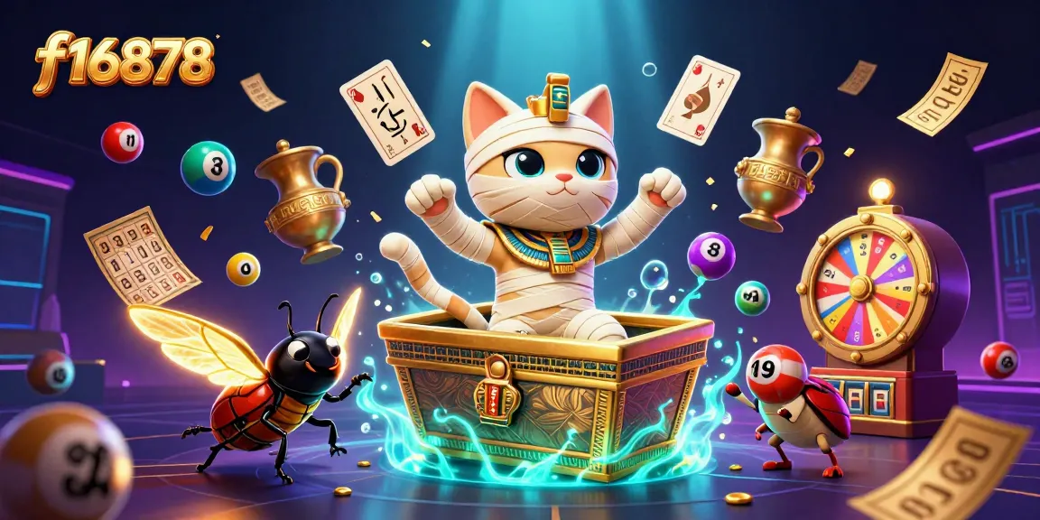 Engage with f16878 in an exciting Egyptian-themed casino scene packed with dynamic lottery elements.