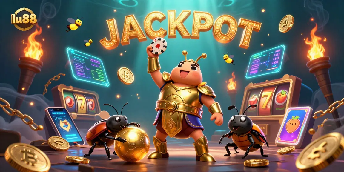 Engage in thrilling gameplay at lu88 with this vibrant jackpot scene and cosmic elements.
