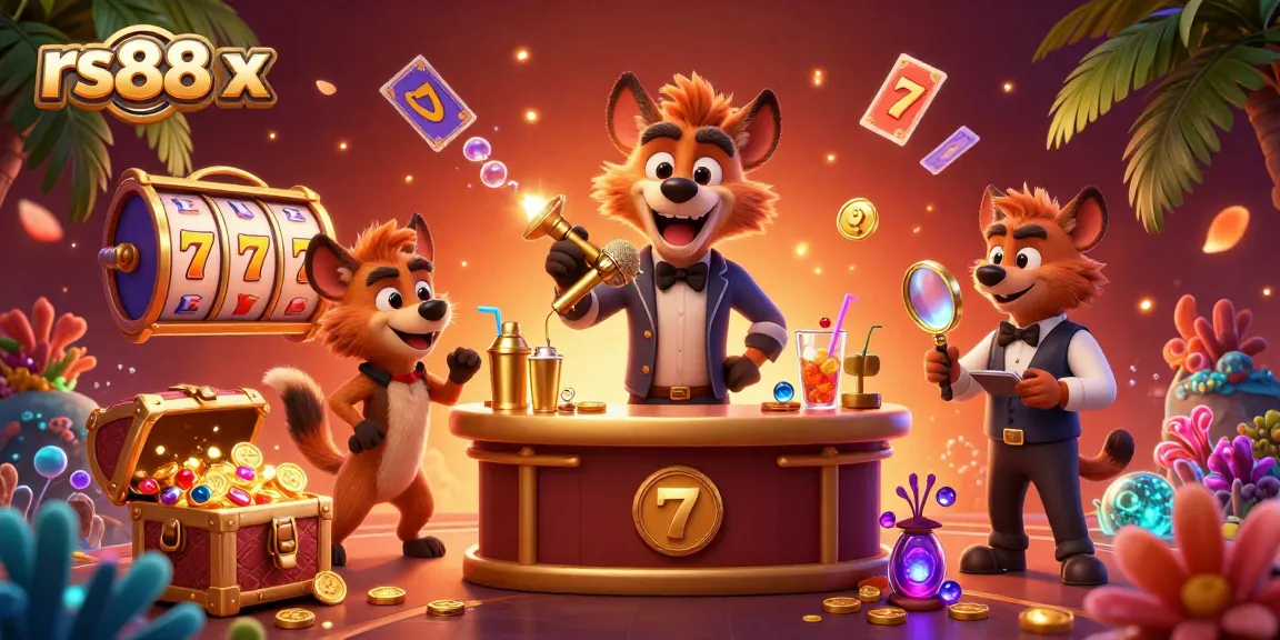Experience thrilling wins at rs88 x while enjoying a vibrant cartoon casino world filled with slot games and hyenas.