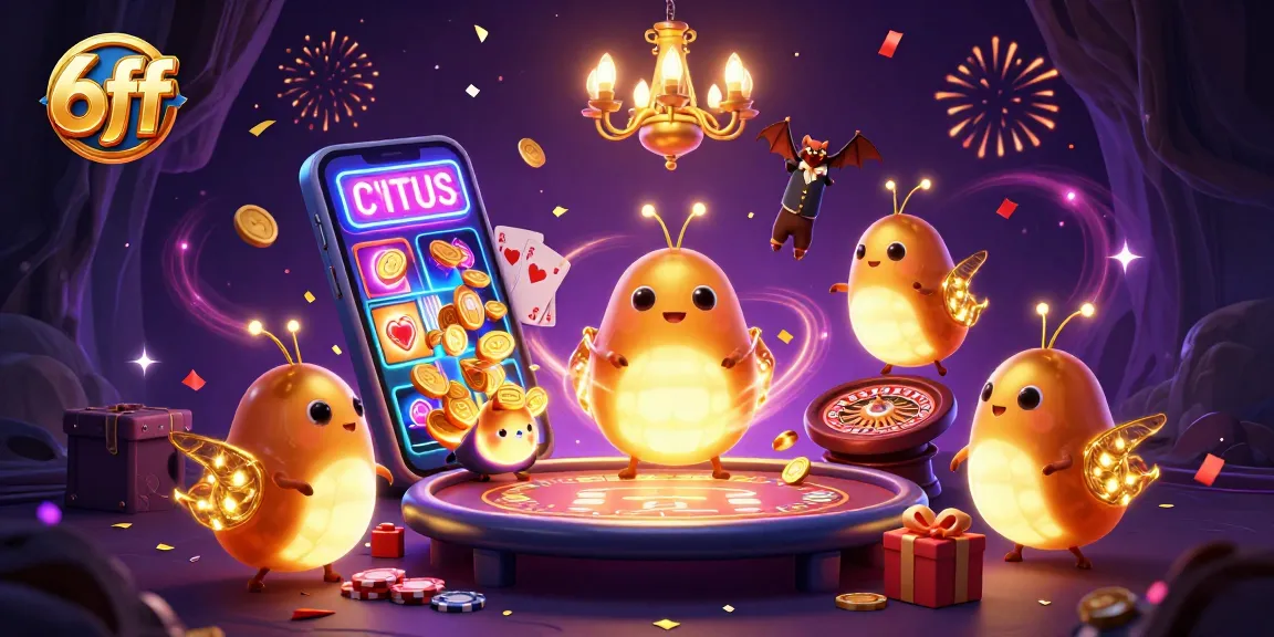 Experience vibrant gaming at 6ff with animated glowworms and exciting casino elements.
