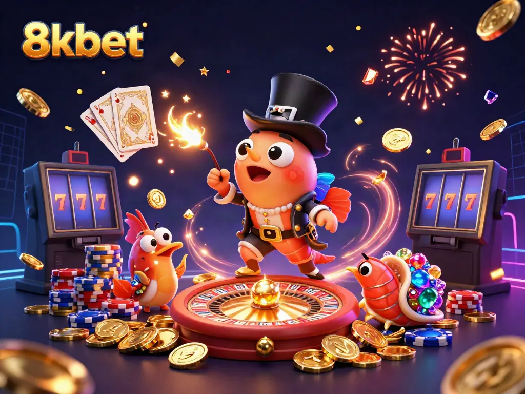 Engage in exciting gameplay with 8kbet as the anglerfish attracts golden coins in a vibrant casino ocean scene.