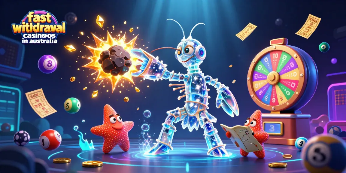 Win big with fast withdrawal casinos in Australia featuring vibrant 3D characters and dynamic gambling elements.