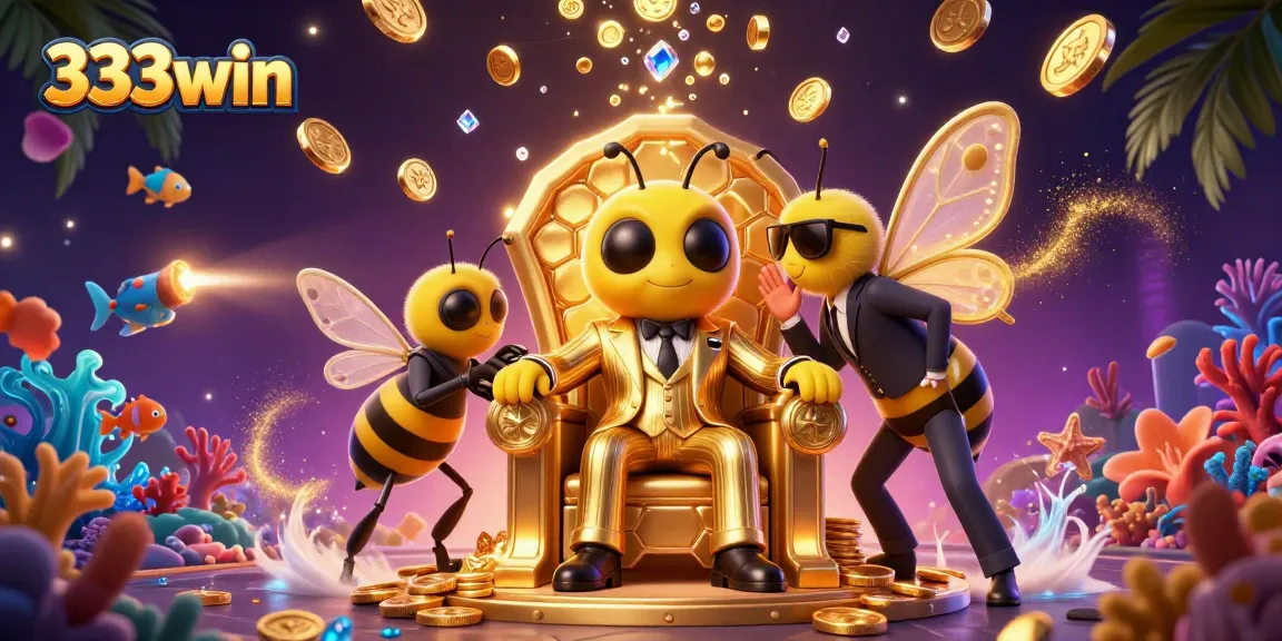 Experience thrilling action with 333win as sea creatures burst from the cannon in a vibrant underwater casino scene.