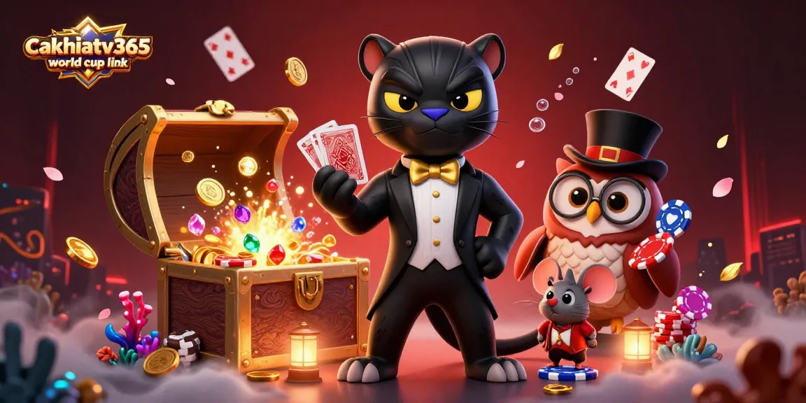 Bet on the exciting matches with cakhiatv365 world cup link showcasing vibrant characters and gambling elements.
