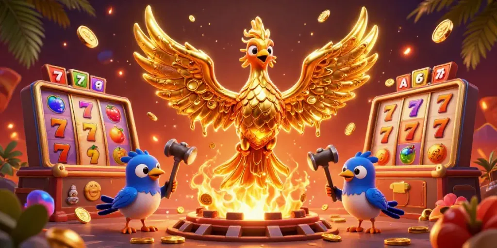 Watch the stunning golden phoenix rise in the kqbd tr casino scene filled with dynamic games and vibrant energy.