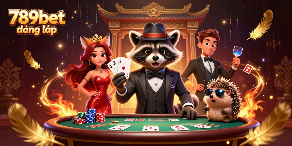 Engage with 789bet đăng nhập through immersive casino adventure with raccoon, fox, and hedgehog in high-stakes poker.