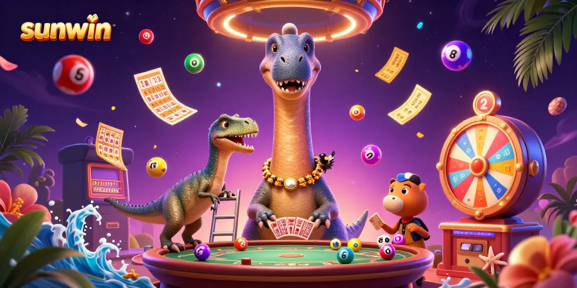 Experience the vibrant gameplay at sunwin with colorful elements and dynamic casino characters.