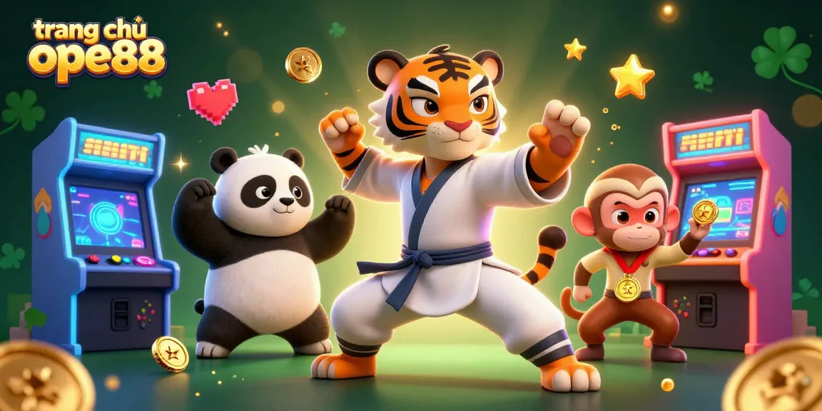Experience exciting gaming action at trang chủ ope88 with vibrant characters and dynamic casino elements.