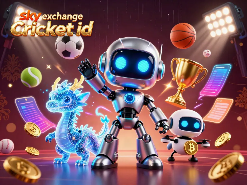Engage in thrilling bets with a visually captivating scene featuring sky exchange Cricket id with vibrant sports elements.