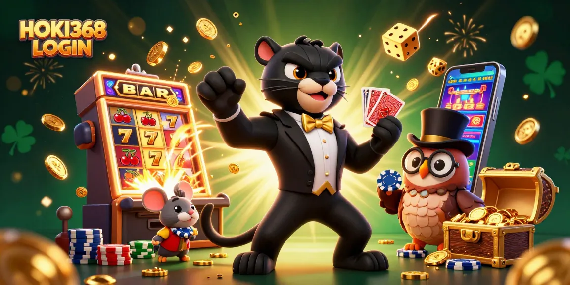 Engage with HOKI368 LOGIN and experience the excitement of online gaming amidst a vibrant casino atmosphere.